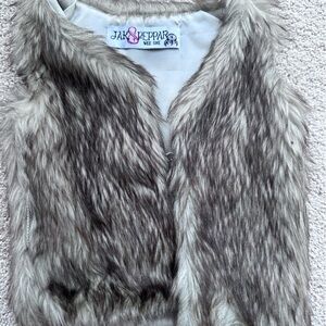 Kids Faux Fur Vest - Gray